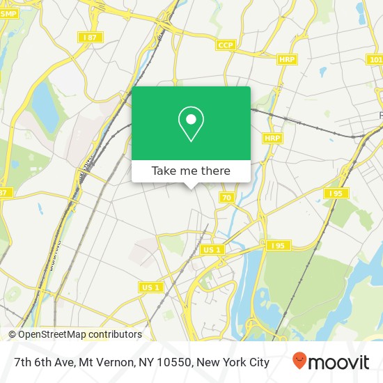 Mapa de 7th 6th Ave, Mt Vernon, NY 10550