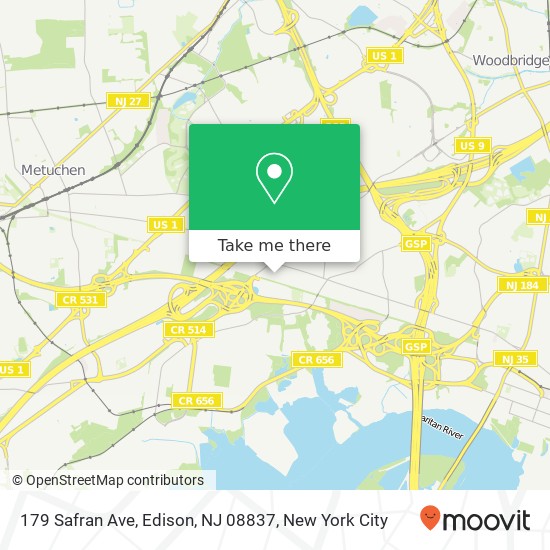179 Safran Ave, Edison, NJ 08837 map