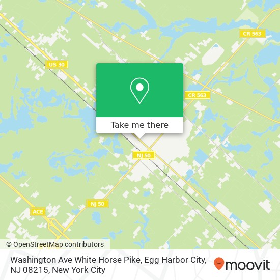 Mapa de Washington Ave White Horse Pike, Egg Harbor City, NJ 08215