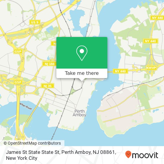 Mapa de James St State State St, Perth Amboy, NJ 08861