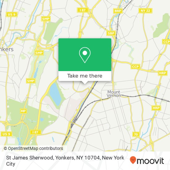 St James Sherwood, Yonkers, NY 10704 map