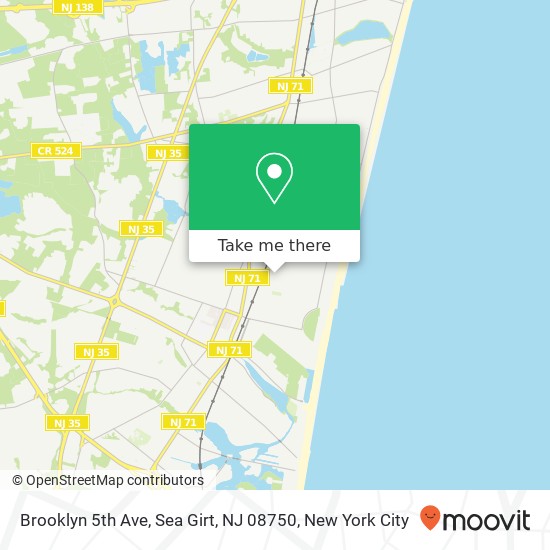 Mapa de Brooklyn 5th Ave, Sea Girt, NJ 08750