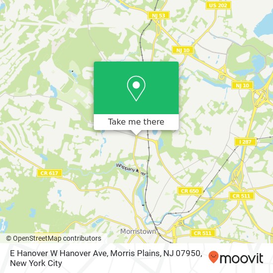 E Hanover W Hanover Ave, Morris Plains, NJ 07950 map