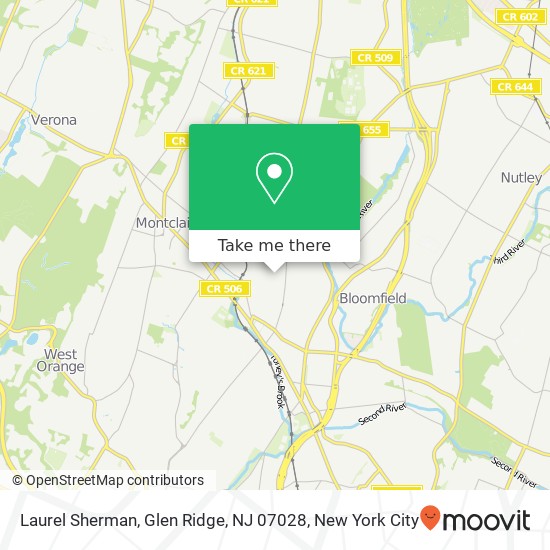 Mapa de Laurel Sherman, Glen Ridge, NJ 07028