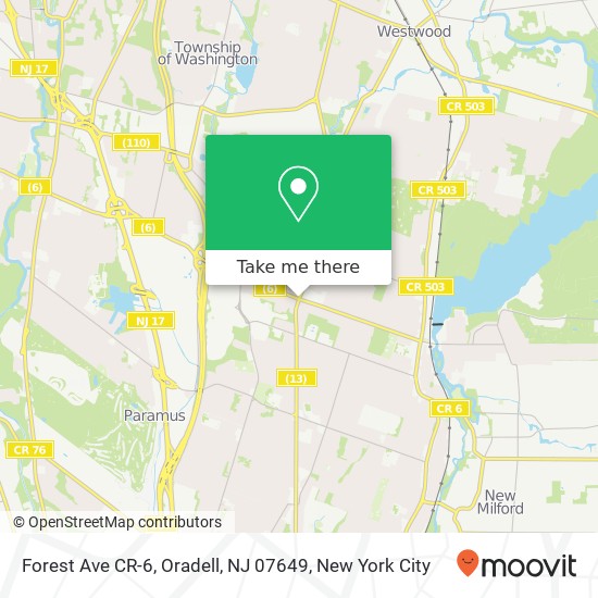 Forest Ave CR-6, Oradell, NJ 07649 map