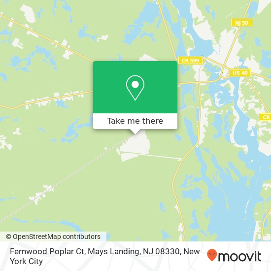 Mapa de Fernwood Poplar Ct, Mays Landing, NJ 08330