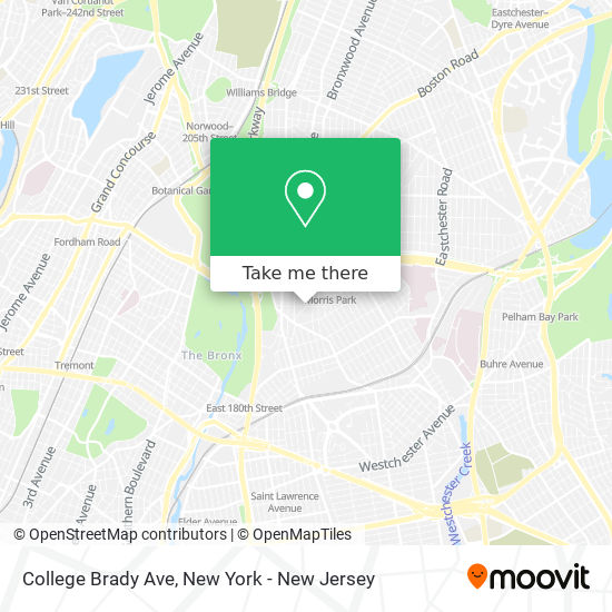 College Brady Ave map
