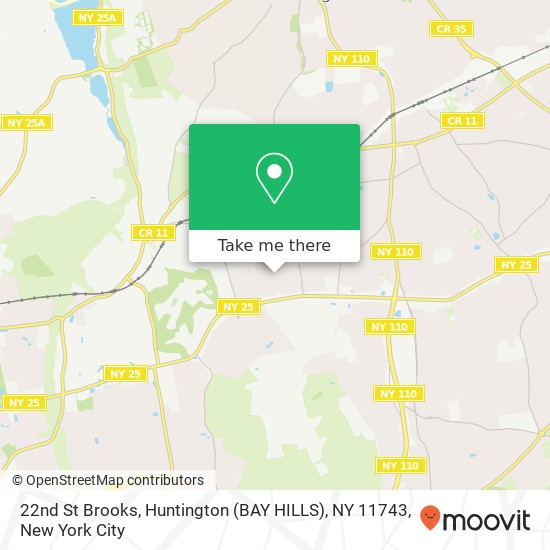 Mapa de 22nd St Brooks, Huntington (BAY HILLS), NY 11743