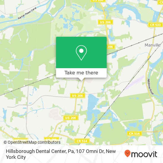 Hillsborough Dental Center, Pa, 107 Omni Dr map