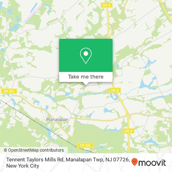 Tennent Taylors Mills Rd, Manalapan Twp, NJ 07726 map