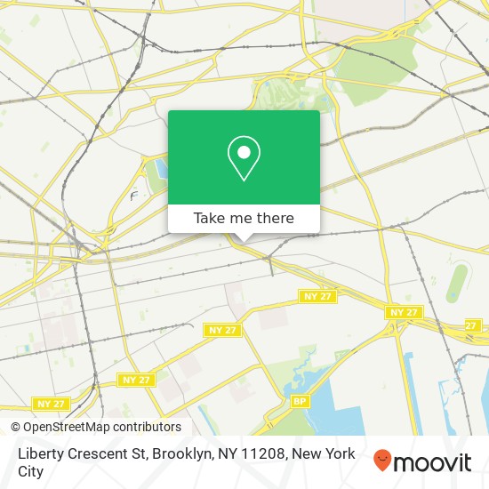 Mapa de Liberty Crescent St, Brooklyn, NY 11208