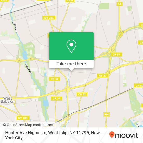 Hunter Ave Higbie Ln, West Islip, NY 11795 map