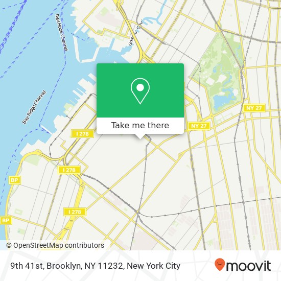 Mapa de 9th 41st, Brooklyn, NY 11232