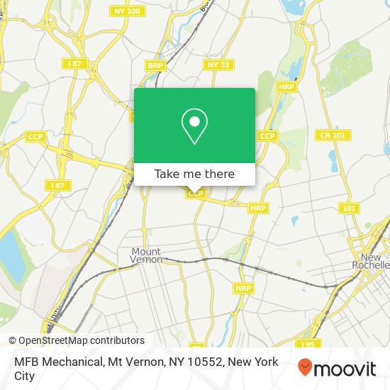 Mapa de MFB Mechanical, Mt Vernon, NY 10552