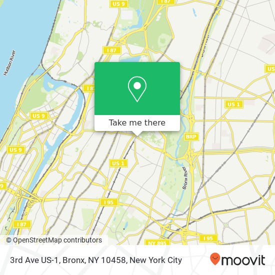 Mapa de 3rd Ave US-1, Bronx, NY 10458