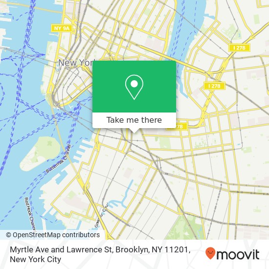 Myrtle Ave and Lawrence St, Brooklyn, NY 11201 map