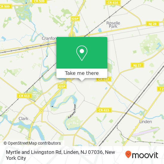 Myrtle and Livingston Rd, Linden, NJ 07036 map