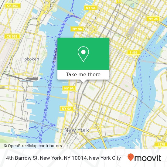 Mapa de 4th Barrow St, New York, NY 10014