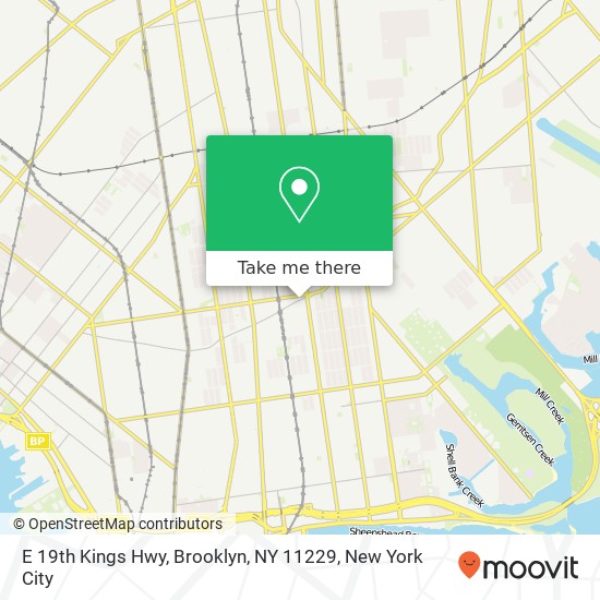 Mapa de E 19th Kings Hwy, Brooklyn, NY 11229