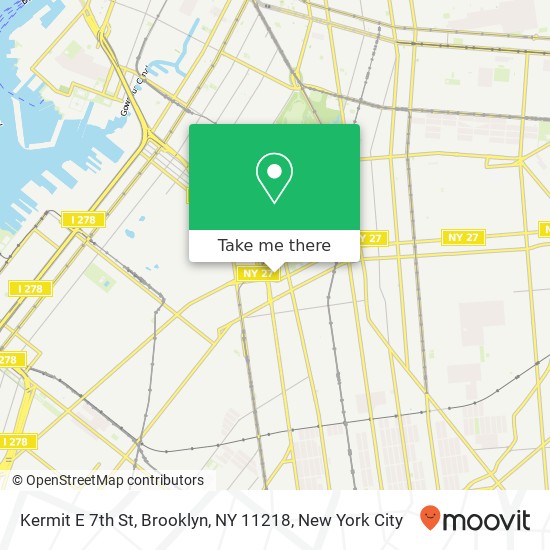Kermit E 7th St, Brooklyn, NY 11218 map