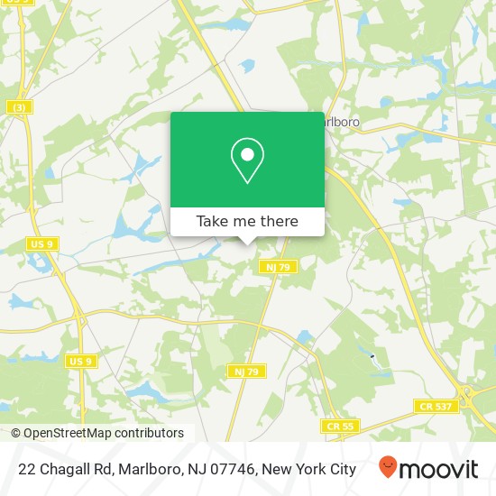 Mapa de 22 Chagall Rd, Marlboro, NJ 07746