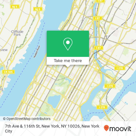 Mapa de 7th Ave & 116th St, New York, NY 10026