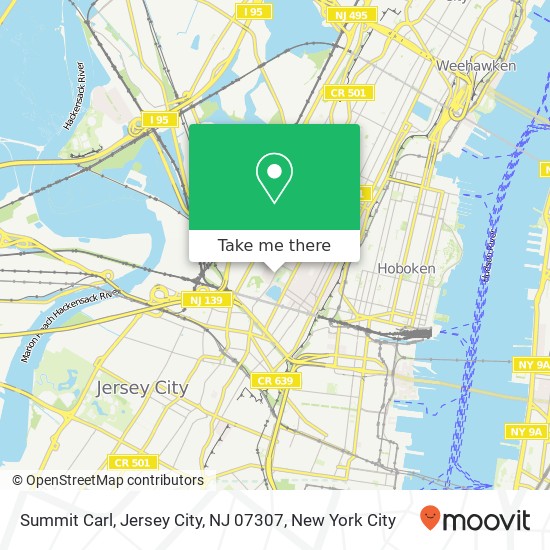 Mapa de Summit Carl, Jersey City, NJ 07307