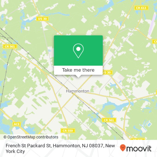 Mapa de French St Packard St, Hammonton, NJ 08037