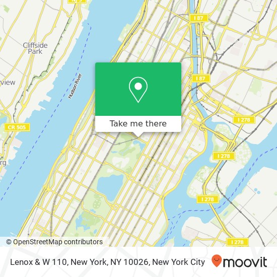 Lenox & W 110, New York, NY 10026 map