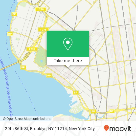 Mapa de 20th 86th St, Brooklyn, NY 11214