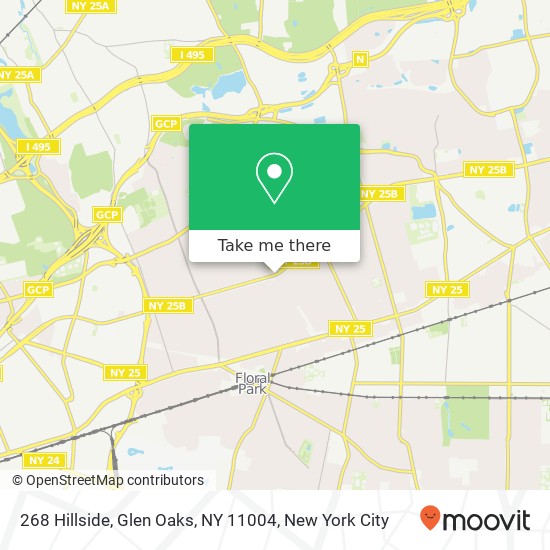 Mapa de 268 Hillside, Glen Oaks, NY 11004