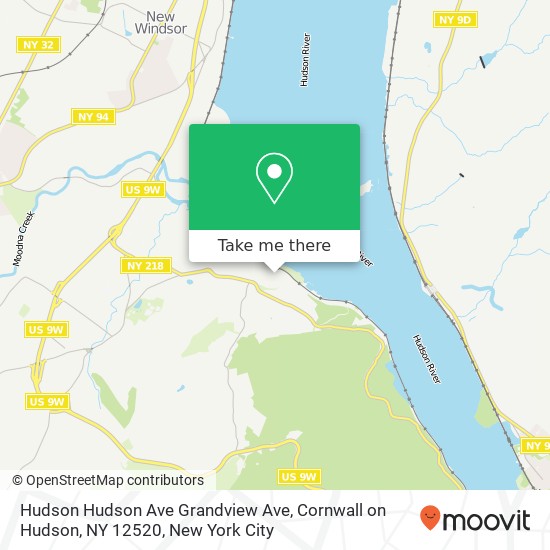 Mapa de Hudson Hudson Ave Grandview Ave, Cornwall on Hudson, NY 12520