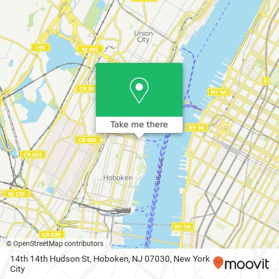 Mapa de 14th 14th Hudson St, Hoboken, NJ 07030