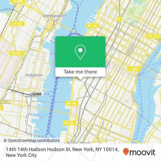14th 14th Hudson Hudson St, New York, NY 10014 map