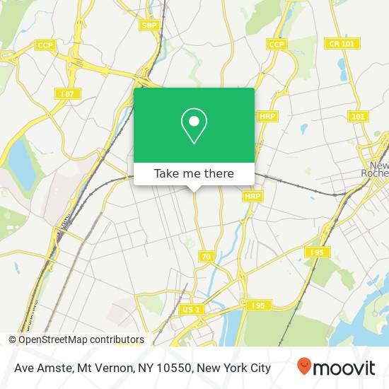 Mapa de Ave Amste, Mt Vernon, NY 10550