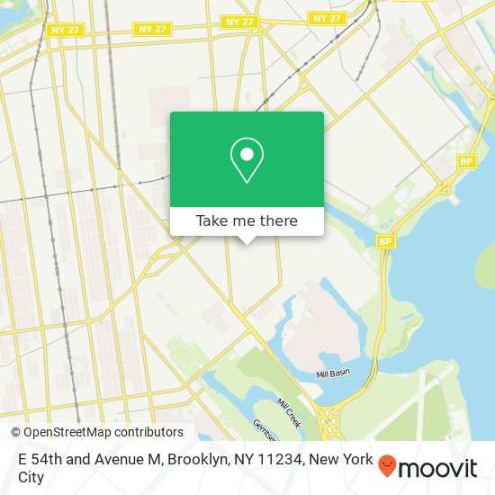 Mapa de E 54th and Avenue M, Brooklyn, NY 11234