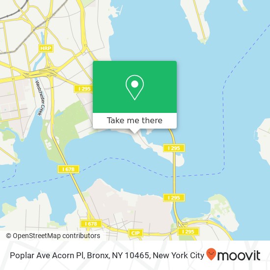 Mapa de Poplar Ave Acorn Pl, Bronx, NY 10465