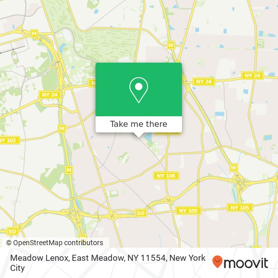 Mapa de Meadow Lenox, East Meadow, NY 11554