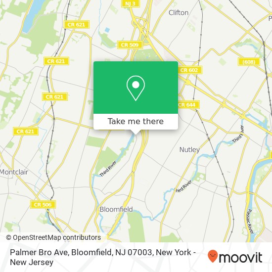 Mapa de Palmer Bro Ave, Bloomfield, NJ 07003