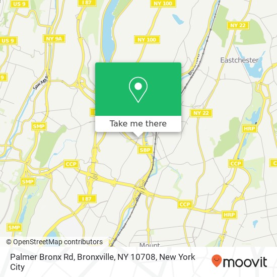 Mapa de Palmer Bronx Rd, Bronxville, NY 10708