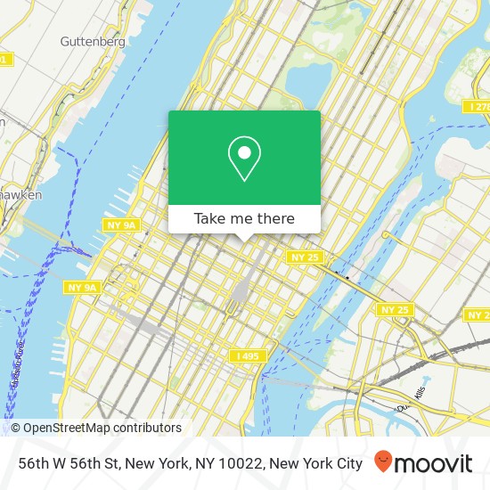 56th W 56th St, New York, NY 10022 map