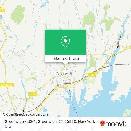 Mapa de Greenwich / US-1, Greenwich, CT 06830