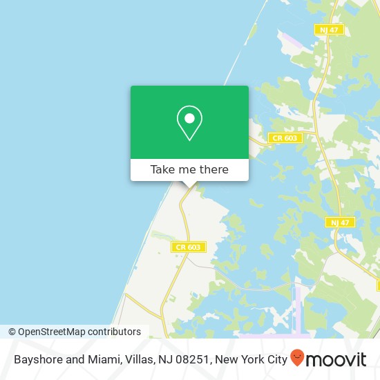 Mapa de Bayshore and Miami, Villas, NJ 08251