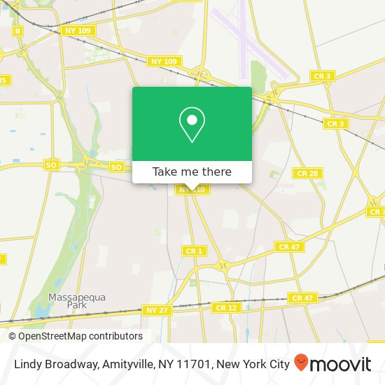 Mapa de Lindy Broadway, Amityville, NY 11701