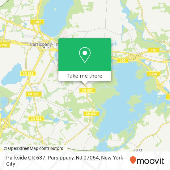 Mapa de Parkside CR-637, Parsippany, NJ 07054