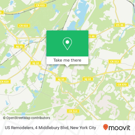 Mapa de US Remodelers, 4 Middlebury Blvd