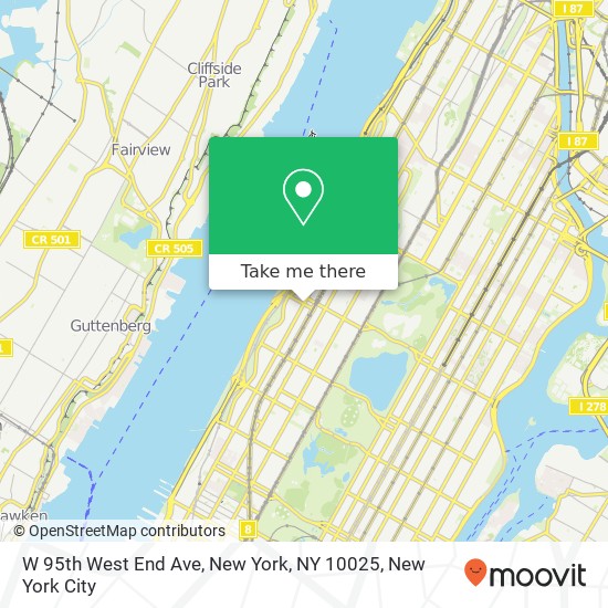 Mapa de W 95th West End Ave, New York, NY 10025