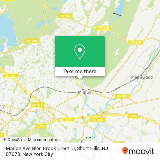 Marion Ave Glen Brook Crest Dr, Short Hills, NJ 07078 map