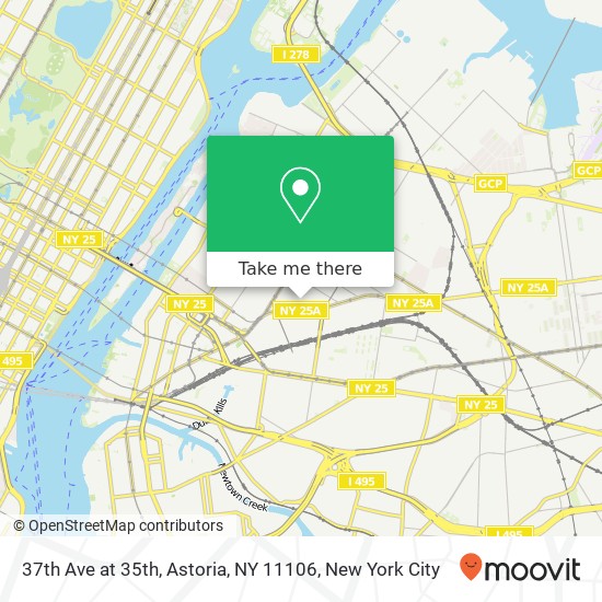 37th Ave at 35th, Astoria, NY 11106 map