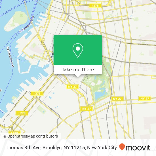 Mapa de Thomas 8th Ave, Brooklyn, NY 11215